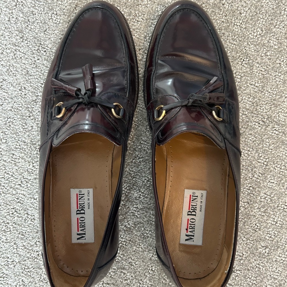 Dark Burgundy Leather Loafers
